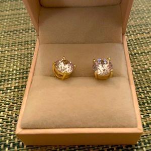 Full carat Zirconia post earrings by LRC